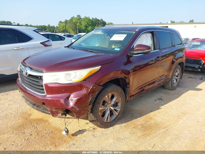 Vin: 5tdjkrfh2es014146, lot: 46234787, toyota highlander xle v6 20142