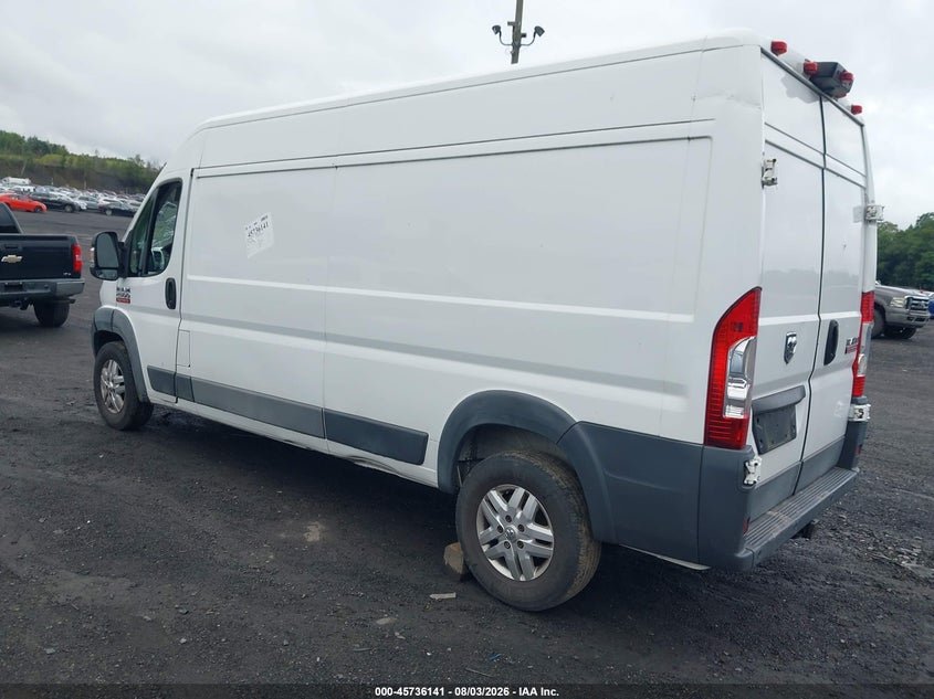 Vin: 3c6trvdg8he522330, lot: 46234845, ram promaster 2500 high roof 159 wb 20173