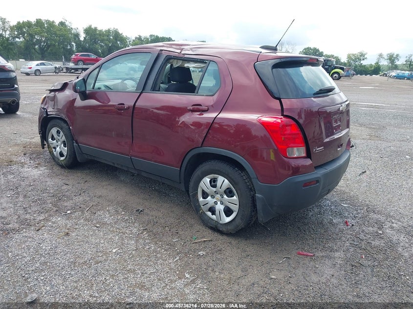 Vin: 3gncjksb0gl244322, lot: 46234918, chevrolet trax ls 20163