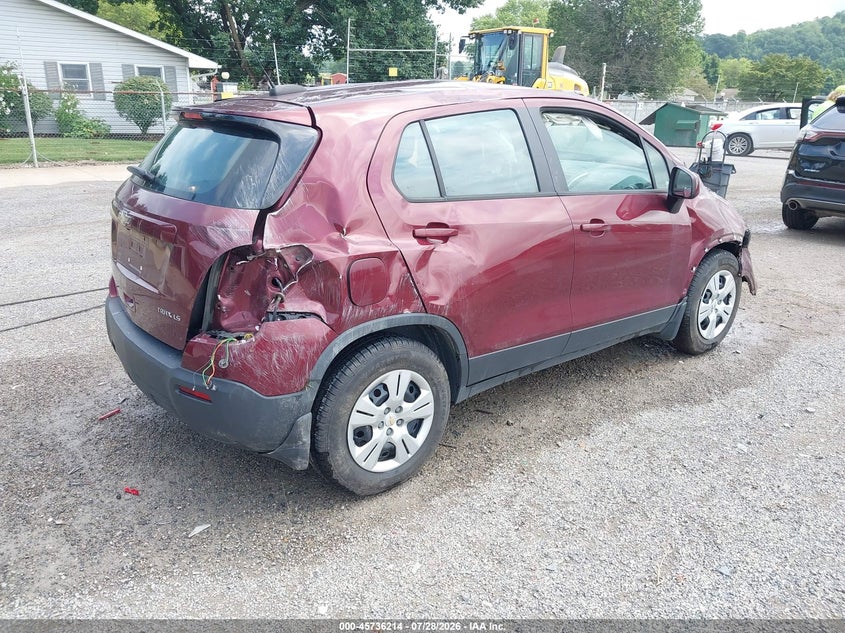 Vin: 3gncjksb0gl244322, lot: 46234918, chevrolet trax ls 20164