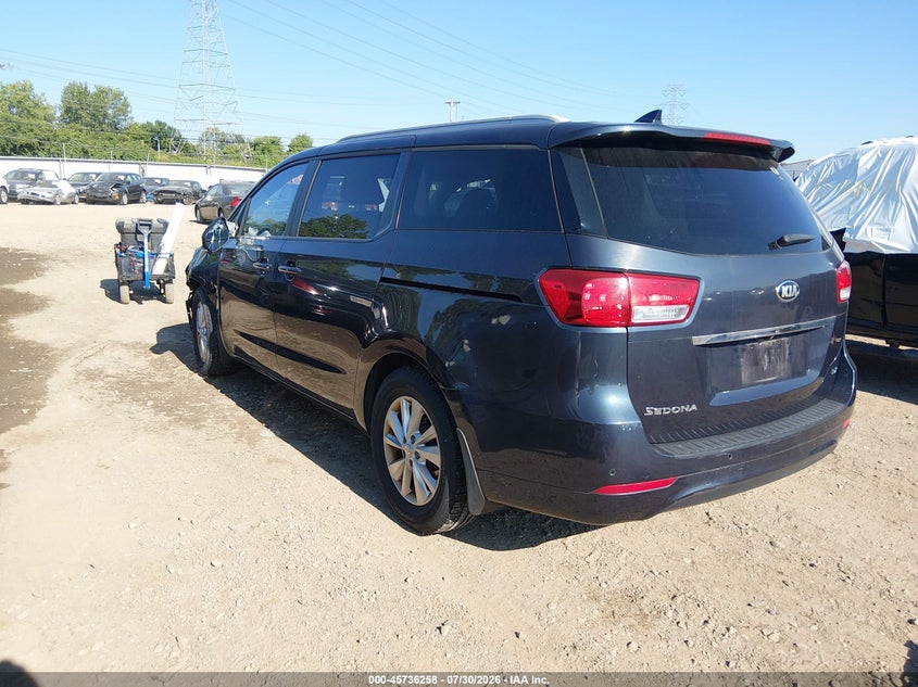 Vin: kndmb5c18g6201777, lot: 46234962, kia sedona lx 20163