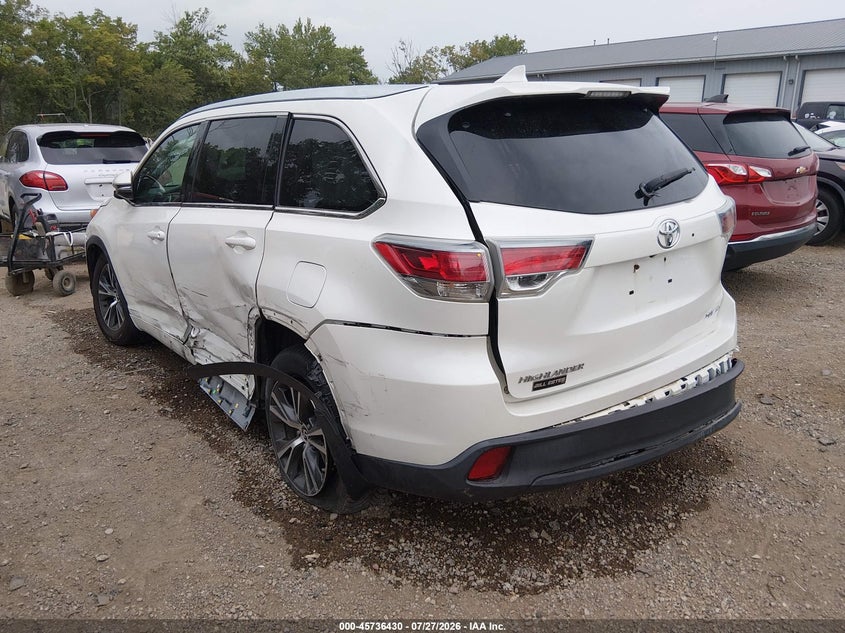 Vin: 5tdjkrfh9gs261506, lot: 46235134, toyota highlander xle v6 20163