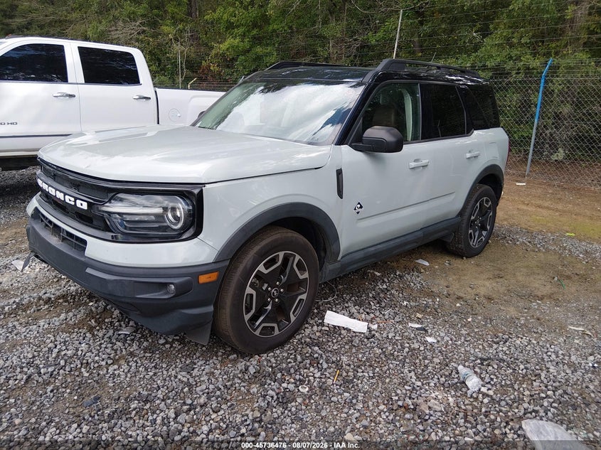 Vin: 3fmcr9c61mra89277, lot: 46235180, ford bronco sport outer banks 20212