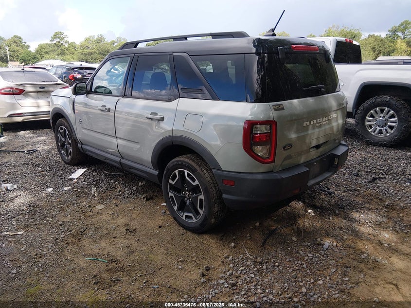 Vin: 3fmcr9c61mra89277, lot: 46235180, ford bronco sport outer banks 20213