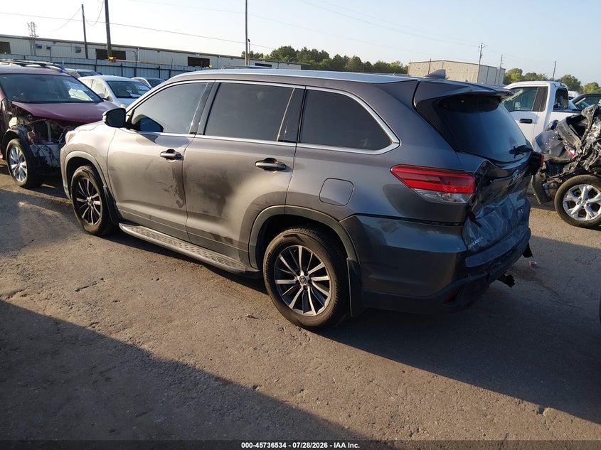Vin: 5tdkzrfh6ks562758, lot: 46235238, toyota highlander xle 20193