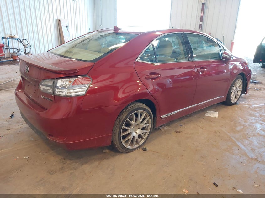 Vin: jthbb1baxa2010232, lot: 46235338, lexus hs 250h premium 20104
