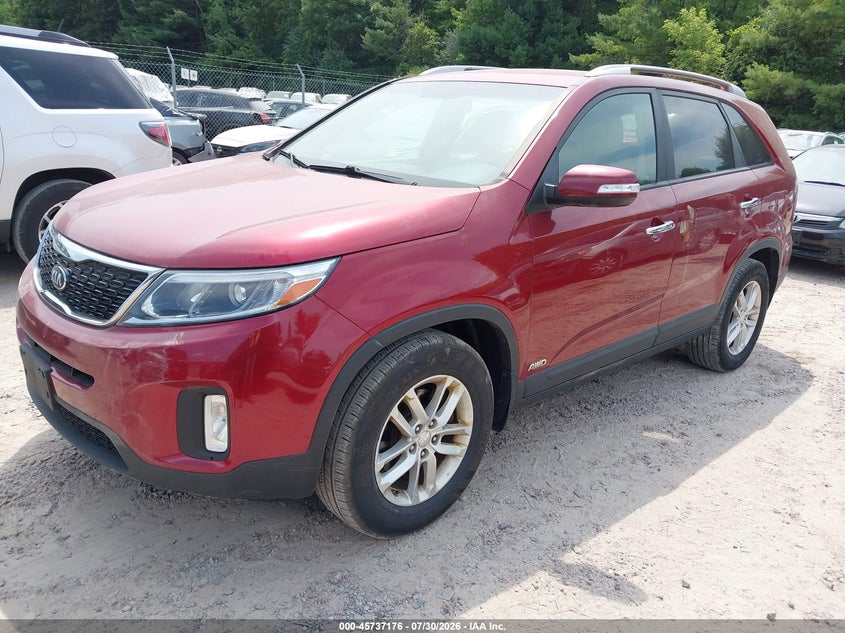 Vin: 5xyktca67eg532240, lot: 46235880, kia sorento lx 20142