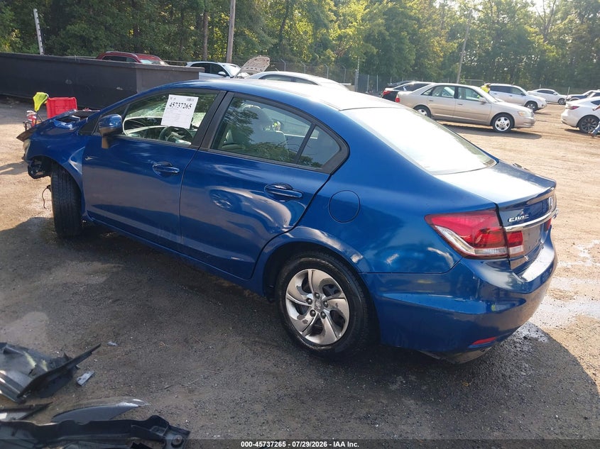 Vin: 19xfb2f57ee062822, lot: 46235969, honda civic lx 20143