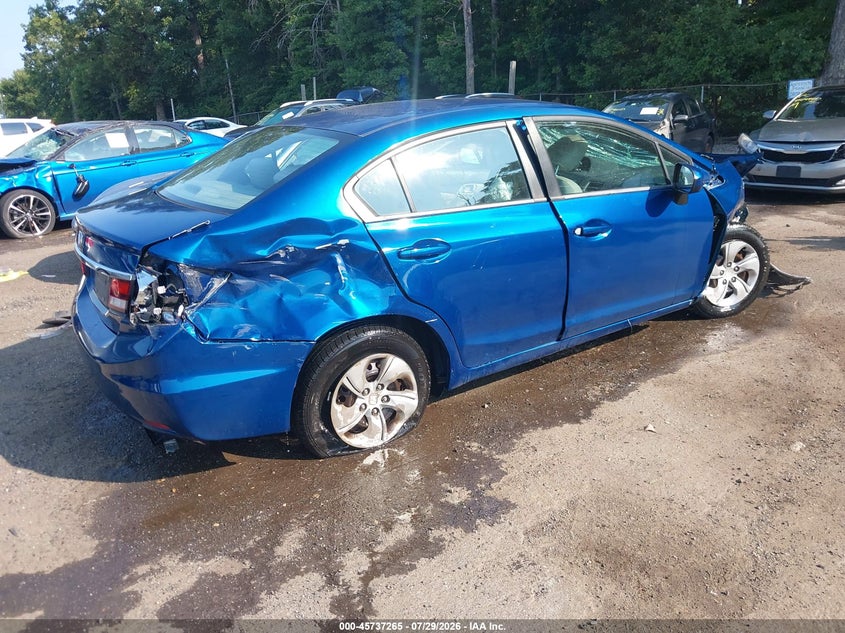 Vin: 19xfb2f57ee062822, lot: 46235969, honda civic lx 20144