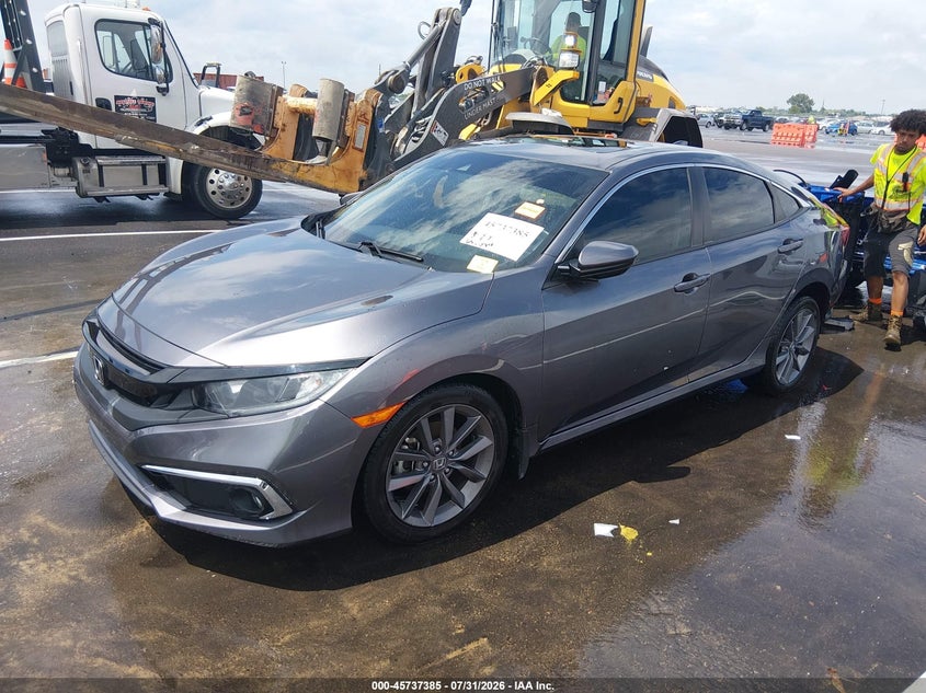 2021 Honda Civic, Rear, IAAI, VIN 19XFC1F37ME009042 — photo 2