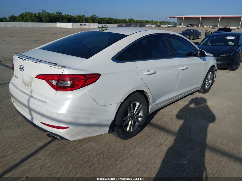 Vin: 5npe24af2gh317401, lot: 46236185, hyundai sonata se 20164