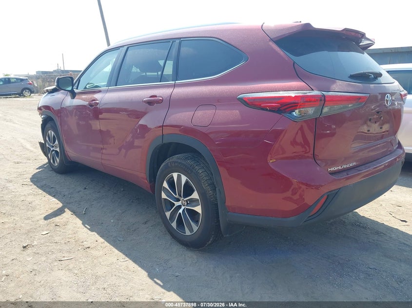 Vin: 5tdgzrbh0ms550152, lot: 46236602, toyota highlander xle 20213