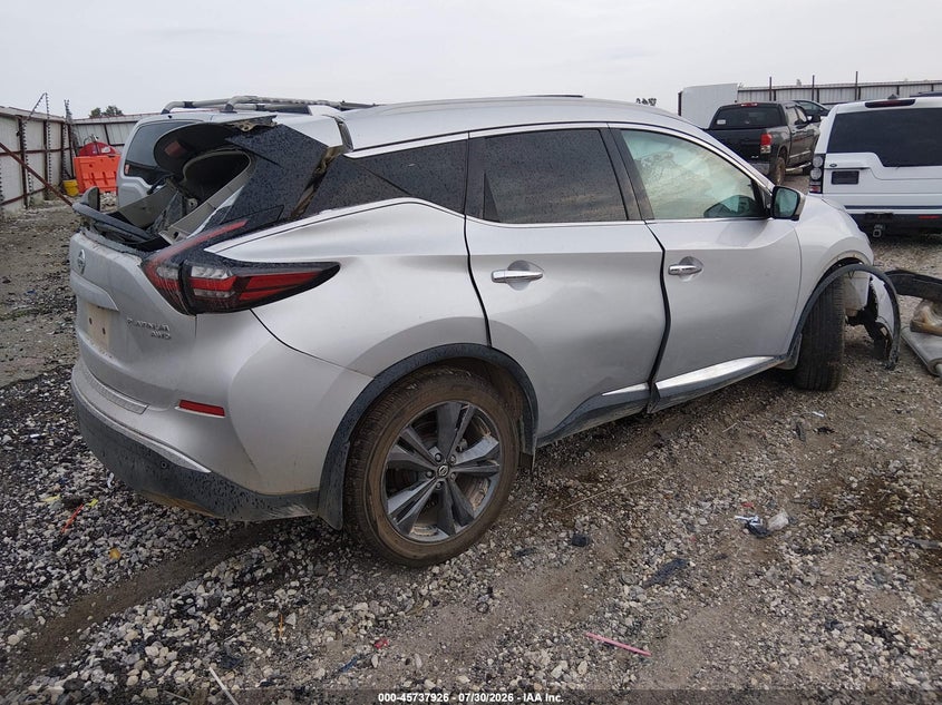 Vin: 5n1az2ds6mc127174, lot: 46236630, nissan murano platinum intelligent awd 20214