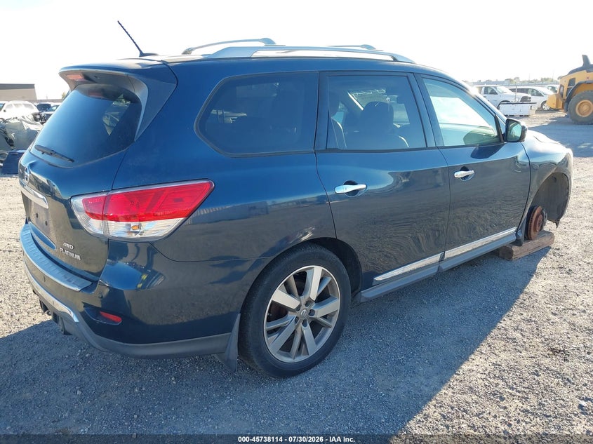 Vin: 5n1ar2mm0ec692202, lot: 46236818, nissan pathfinder platinum 20144