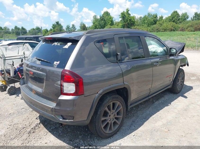 Vin: 1c4njdbb8gd730654, lot: 46236879, jeep compass 75th anniversary 20164