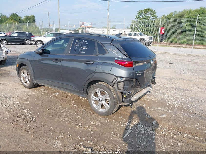 Vin: km8k3cab4nu886921, lot: 46237281, hyundai kona sel 20223