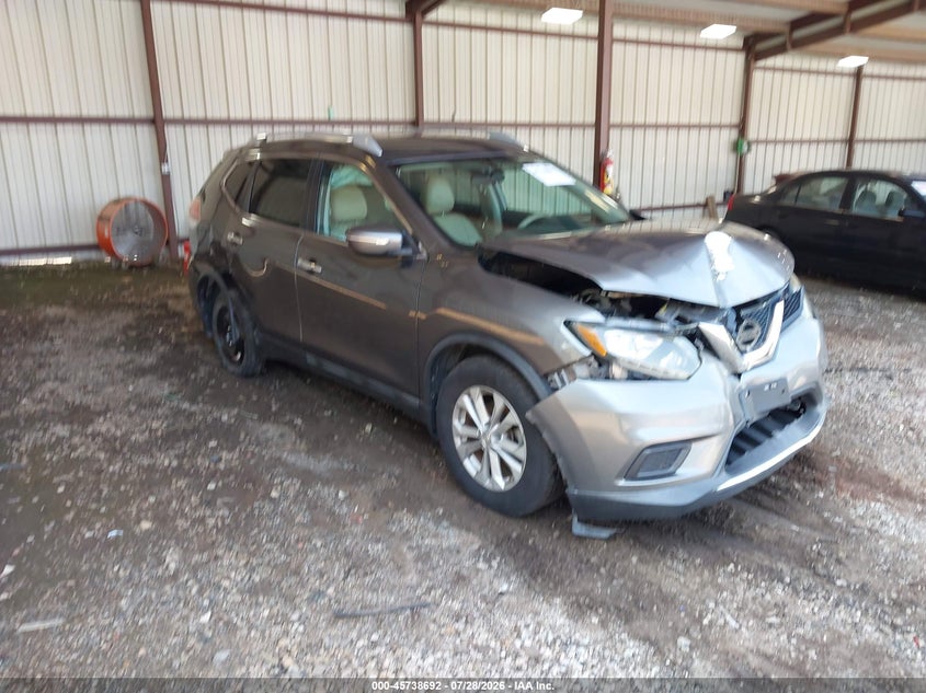 2014 Nissan Rogue Sv, Front, IAAI, VIN 5N1AT2MT9EC795479