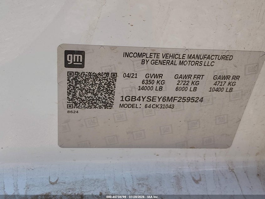 2021 CHEVROLET SILVERADO 3500HD CHASSIS auction photo 8