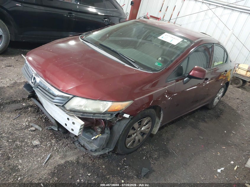 Vin: 2hgfb2f5xch537351, lot: 46237559, honda civic lx 20122