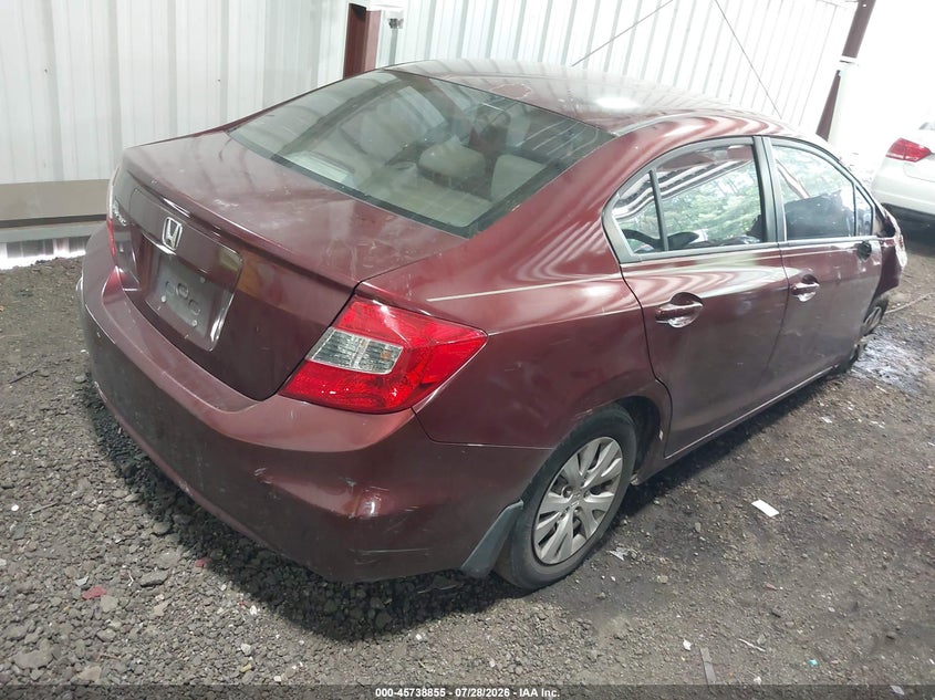 Vin: 2hgfb2f5xch537351, lot: 46237559, honda civic lx 20124