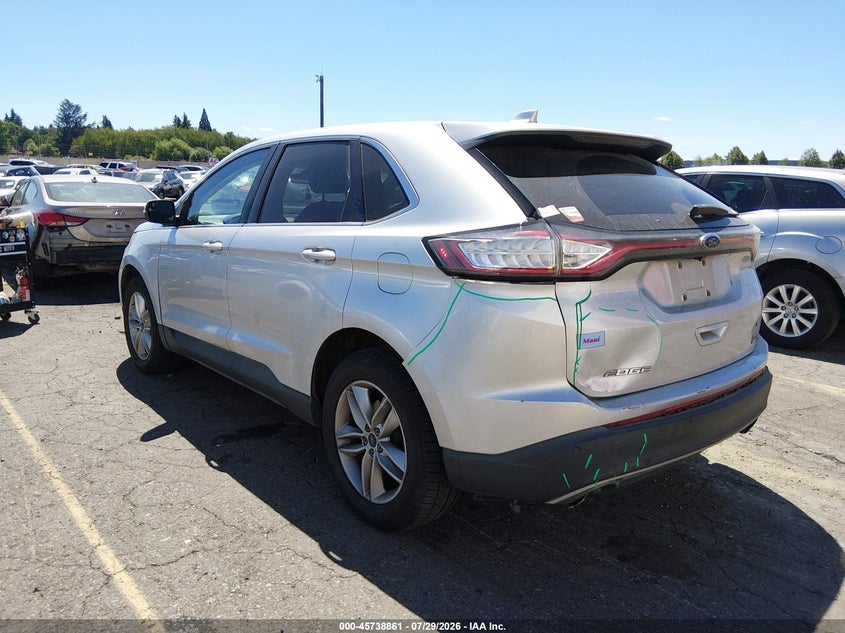 Vin: 2fmtk4j91fbc35537, lot: 46237565, ford edge sel 20153