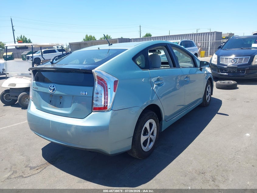 Vin: jtdkn3duxd1724495, lot: 46237582, toyota prius two 20134