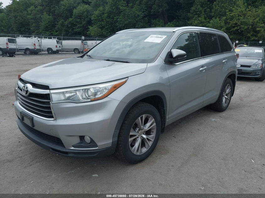 Vin: 5tdjkrfh4fs129347, lot: 46237584, toyota highlander xle v6 20152
