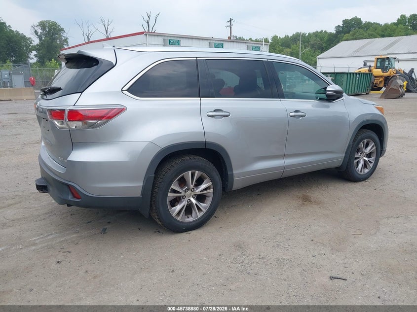 Vin: 5tdjkrfh4fs129347, lot: 46237584, toyota highlander xle v6 20154