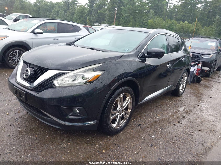 Vin: 5n1az2mhxgn154326, lot: 46237587, nissan murano platinum 20162