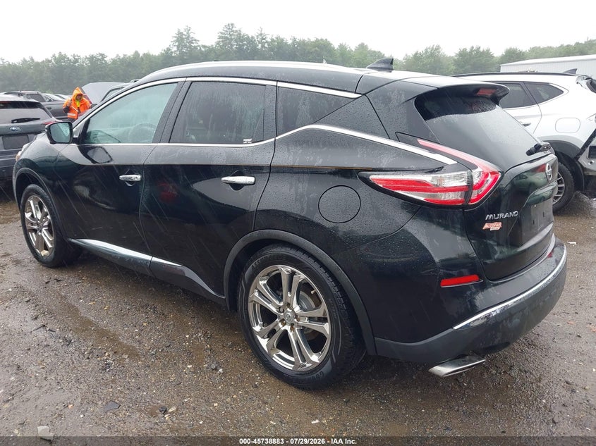 Vin: 5n1az2mhxgn154326, lot: 46237587, nissan murano platinum 20163