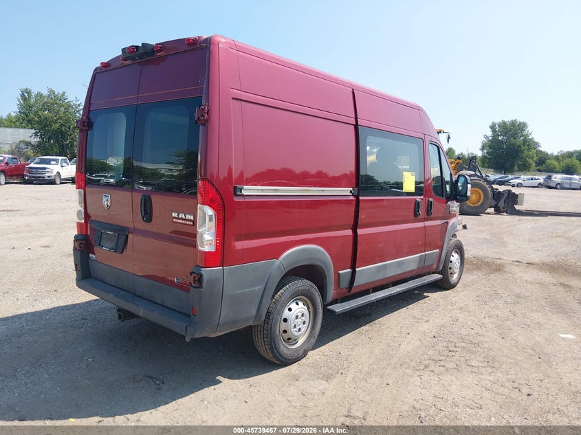 Vin: 3c6trvcd7fe504700, lot: 46238171, ram promaster 2500 high roof 20154