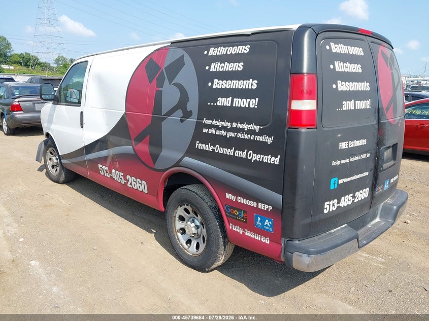 Vin: 1gcsgafx7d1137368, lot: 46238387, chevrolet express 1500 work van 20133