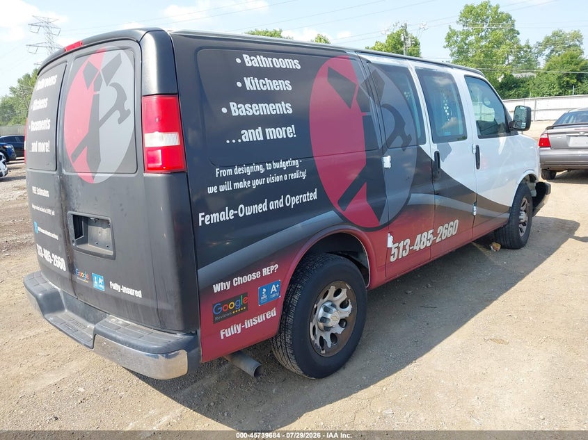 Vin: 1gcsgafx7d1137368, lot: 46238387, chevrolet express 1500 work van 20134
