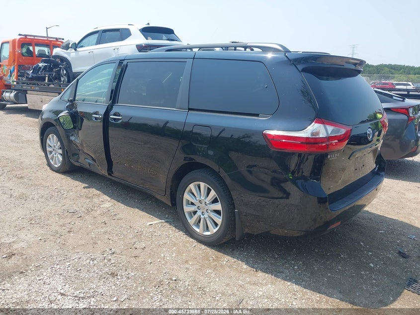 Vin: 5tddz3dc8hs186151, lot: 46238572, toyota sienna xle 7 passenger 20173