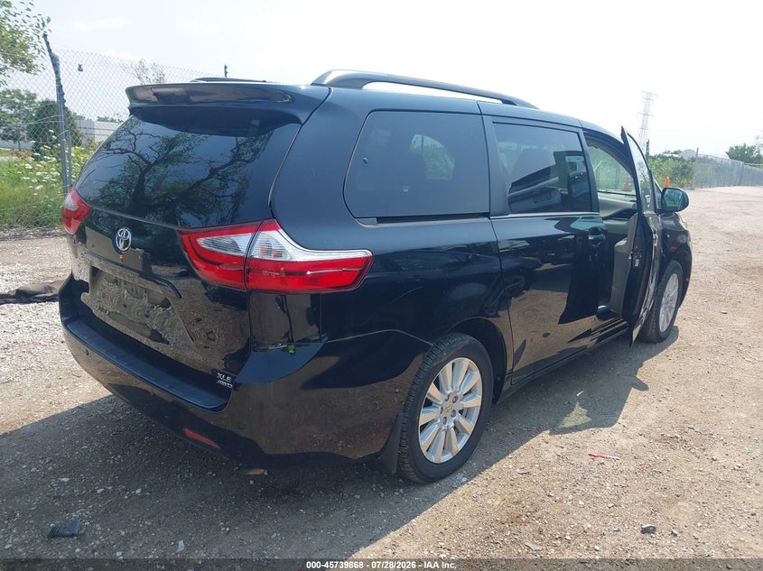 Vin: 5tddz3dc8hs186151, lot: 46238572, toyota sienna xle 7 passenger 20174