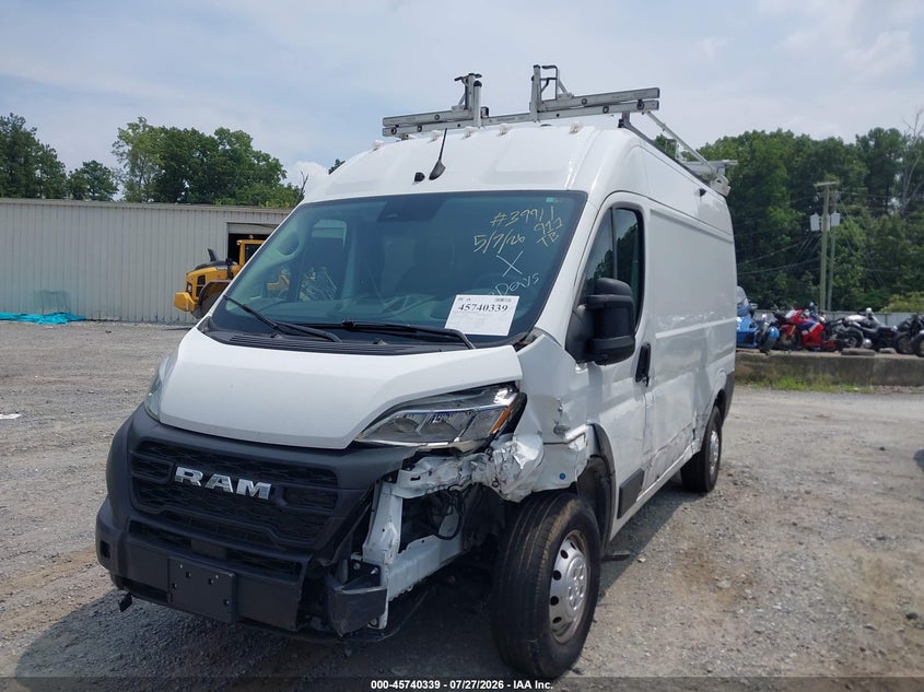Vin: 3c6lrvbg8pe532289, lot: 46239043, ram promaster 1500 high roof 136 wb 20232