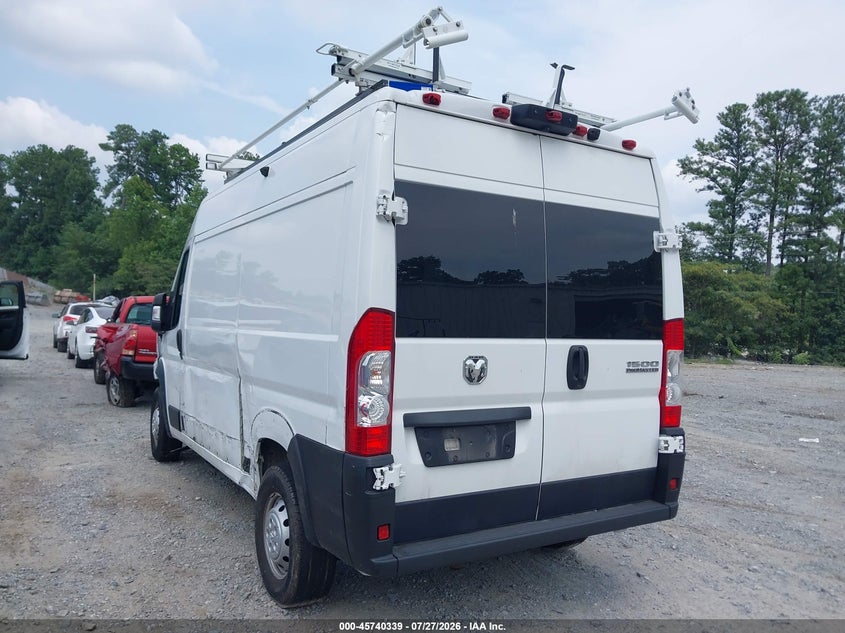 Vin: 3c6lrvbg8pe532289, lot: 46239043, ram promaster 1500 high roof 136 wb 20233