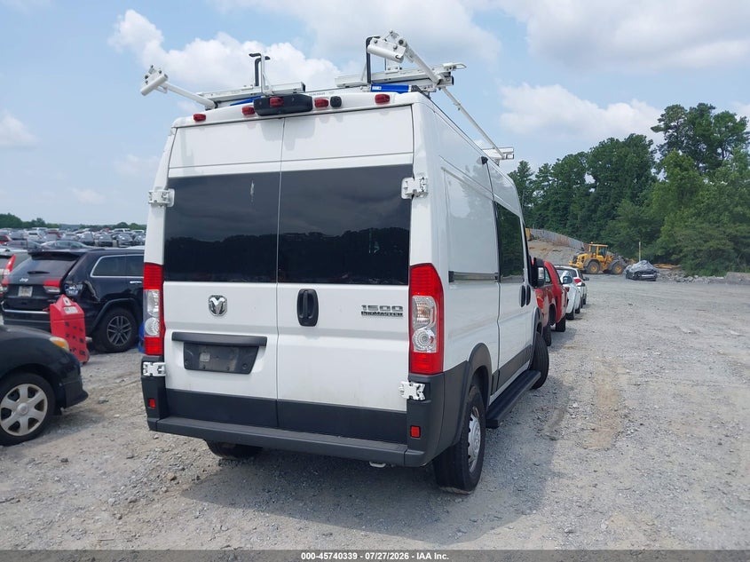 Vin: 3c6lrvbg8pe532289, lot: 46239043, ram promaster 1500 high roof 136 wb 20234