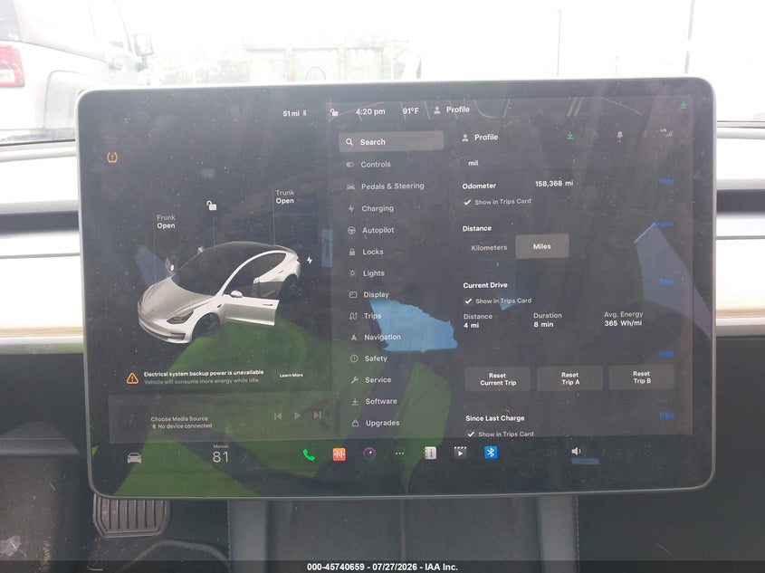 TESLA MODEL 3 2021 VIN 5YJ3E1EA0MF919316