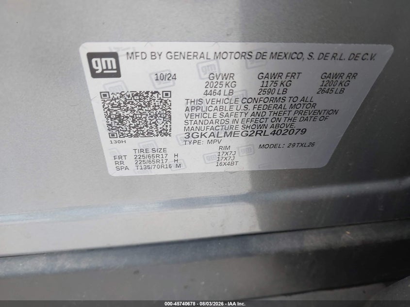 2024 GMC TERRAIN SPORT UTILITY VEHICLE 1.5L I-4 DI, DOHC, VVT, TURBO, 175HP