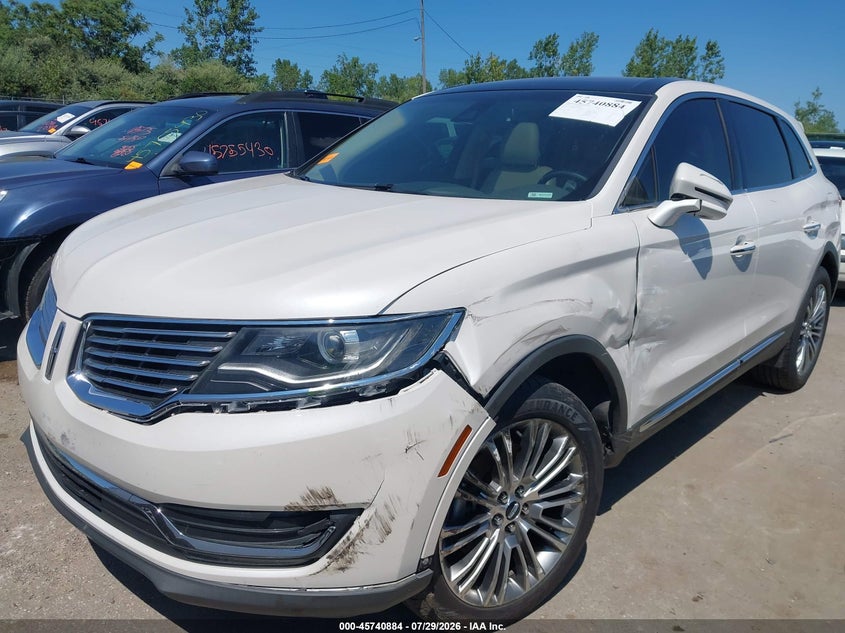 Vin: 2lmtj8lrxgbl79164, lot: 46239588, lincoln mkx reserve 20162