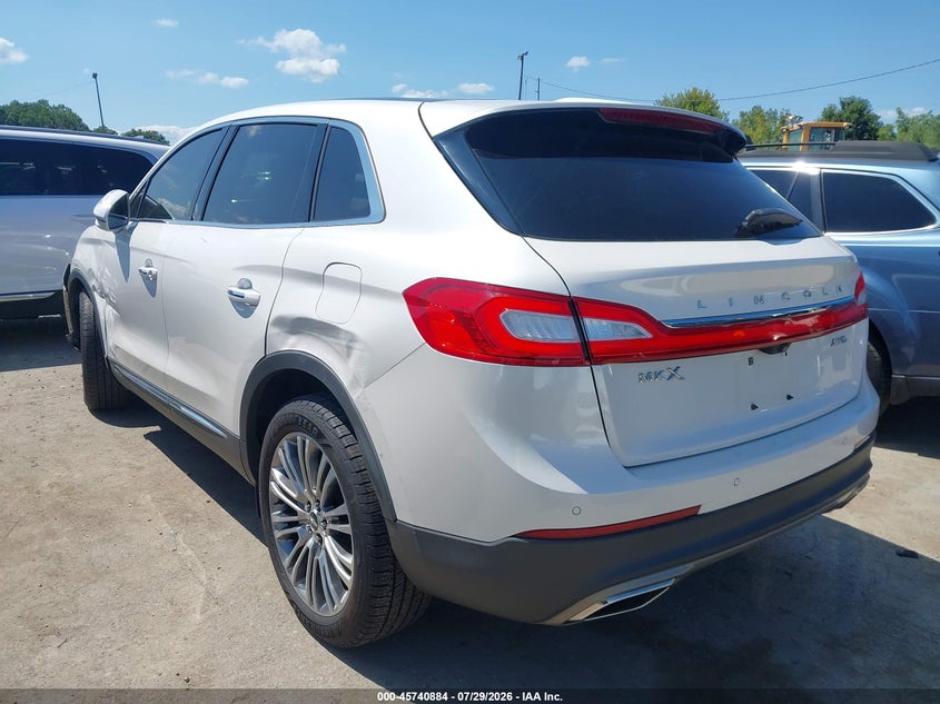 Vin: 2lmtj8lrxgbl79164, lot: 46239588, lincoln mkx reserve 20163
