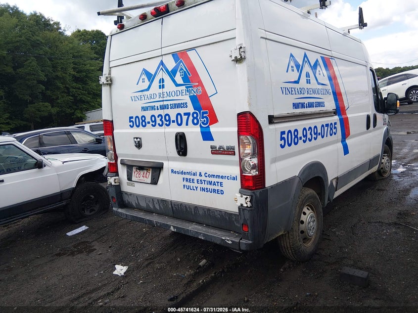 Vin: 3c6trvcg6ge136554, lot: 46240328, ram promaster 2500 high roof 20164