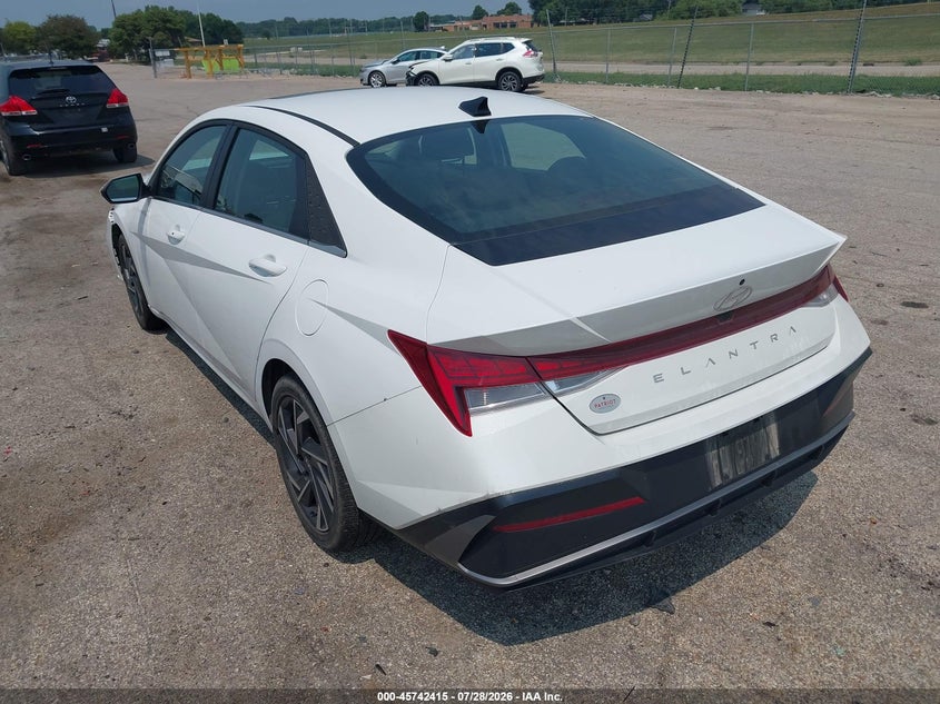 Vin: kmhls4dg2su990114, lot: 46241119, hyundai elantra sel convenience 20253