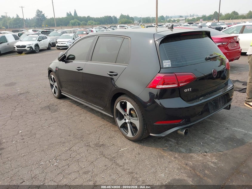 Vin: 3vw447au6jm288876, lot: 46241734, volkswagen golf gti 2.0t autobahn/2.0t s/2.0t se 20183