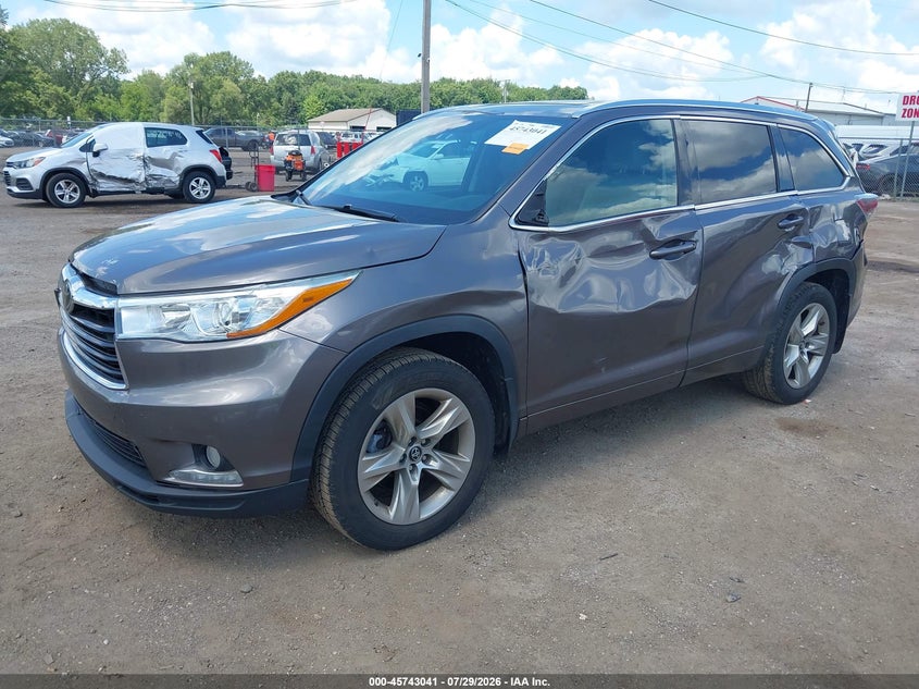 Vin: 5tddkrfh9gs347721, lot: 46241745, toyota highlander limited platinum v6 20162