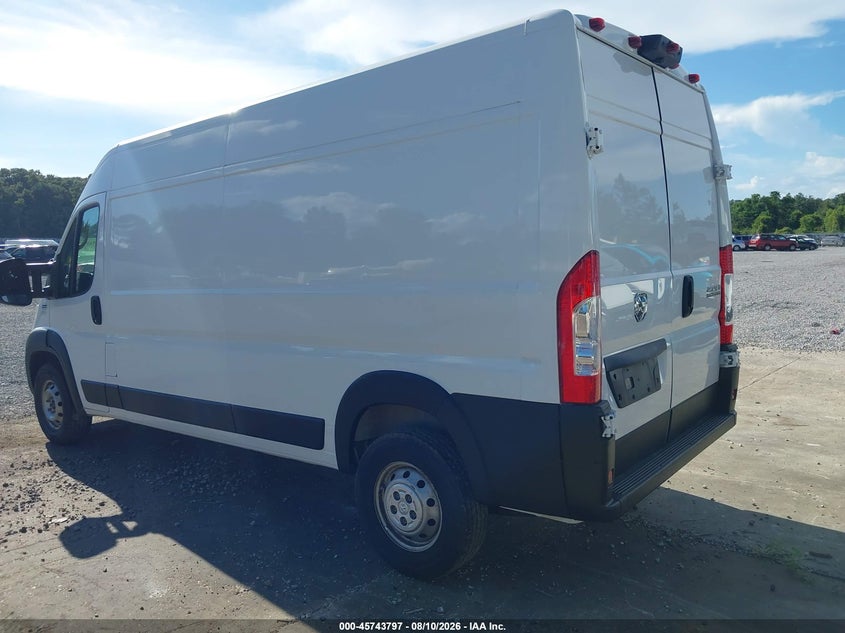 Vin: 3c6lrvdg1pe588121, lot: 46242501, ram promaster 2500 high roof 159 wb 20233