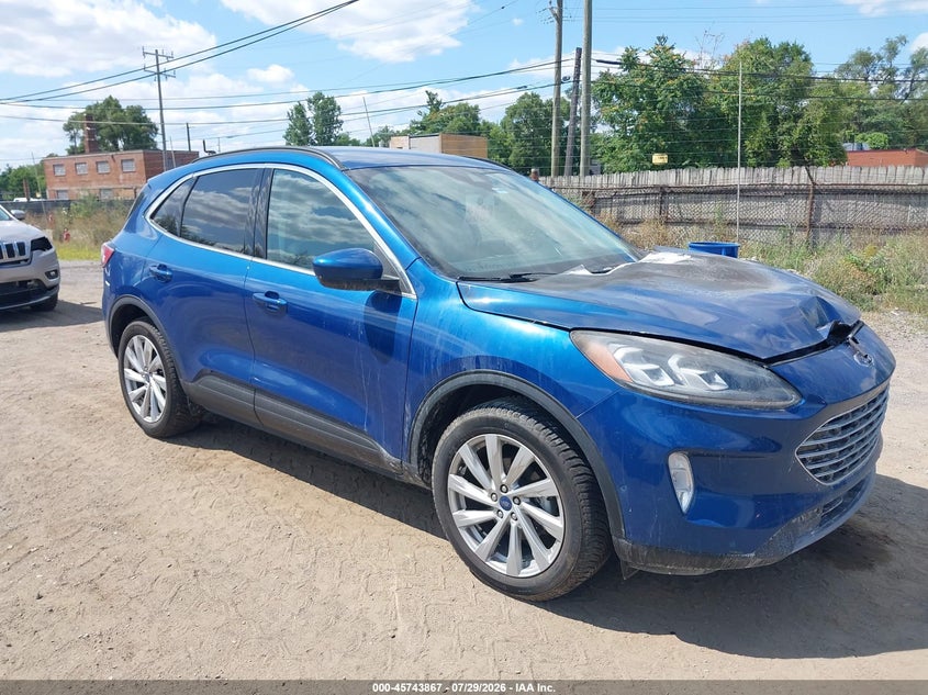 Vin: 1fmcu9dz3nub22376, lot: 46242571, ford escape titanium hybrid 2022 img_1