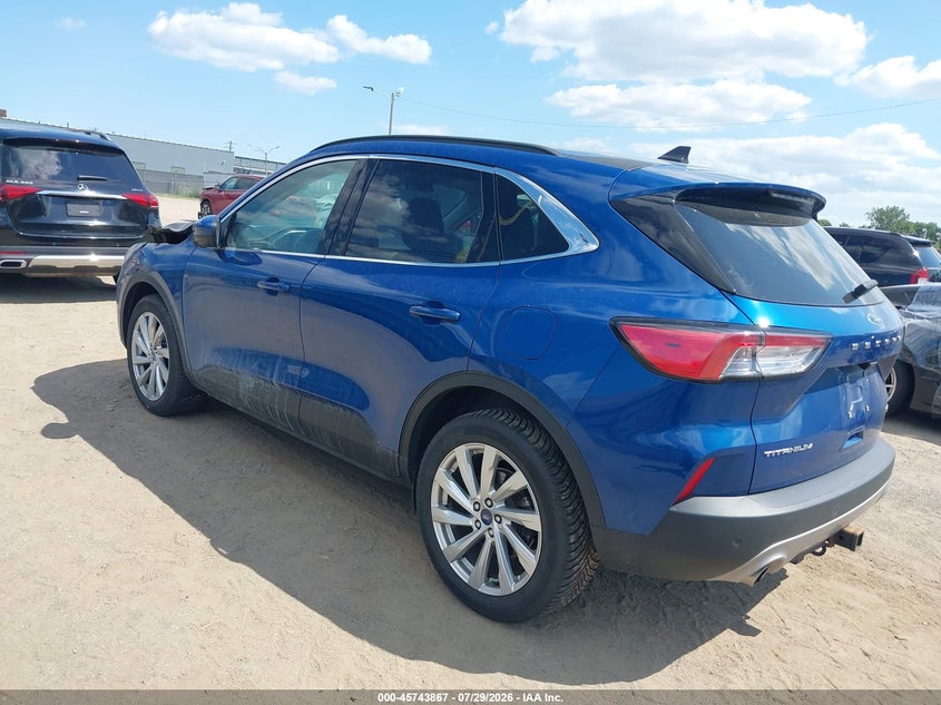 Vin: 1fmcu9dz3nub22376, lot: 46242571, ford escape titanium hybrid 20223