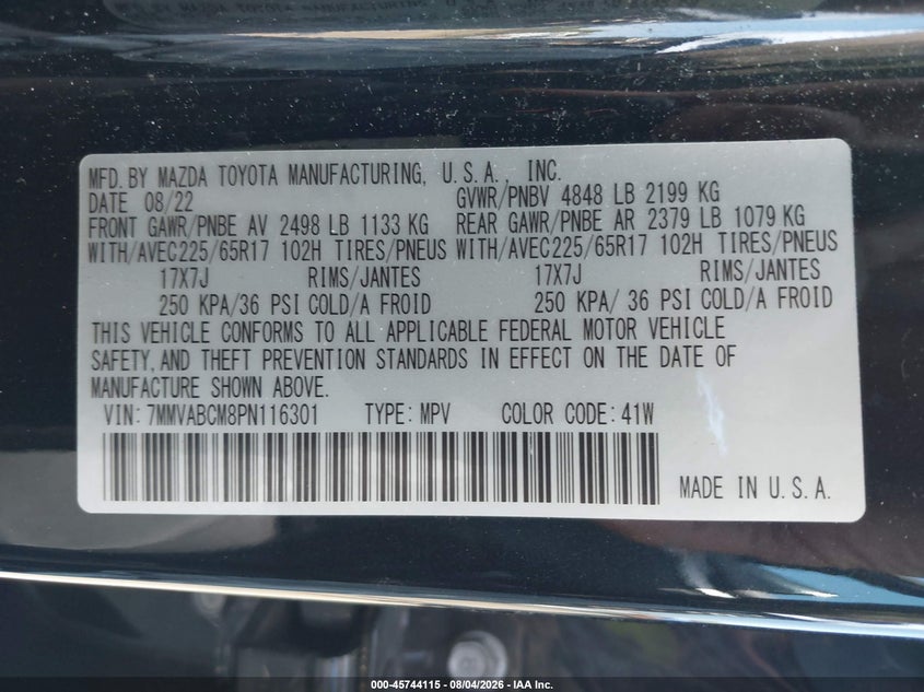 2023 MAZDA CX-50 SPORT UTILITY VEHICLE 2.5L I-4 DI, DOHC, VVT, 187HP